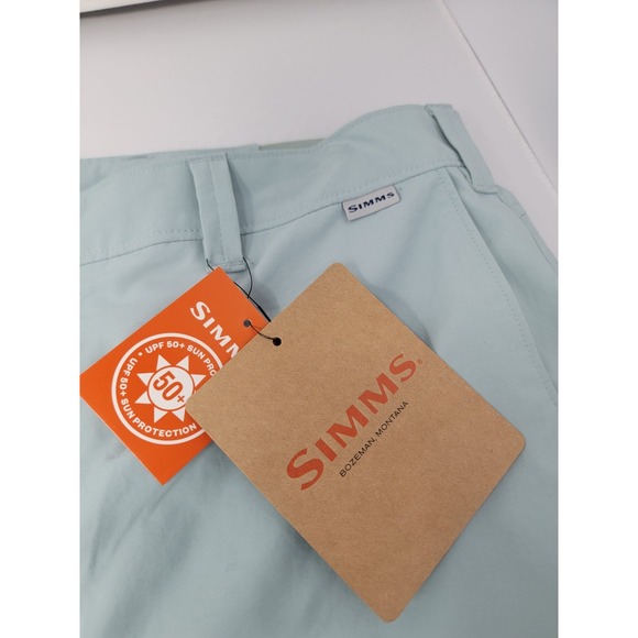 SIMMS Superlight Fishing Outdoor Pants 32x32 Stretch Waist Ocean Breeze Blue 38R - Picture 3 of 10